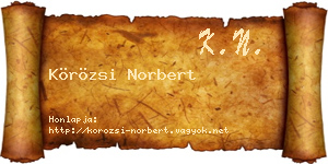Körözsi Norbert névjegykártya