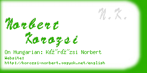 norbert korozsi business card